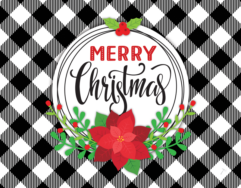 Merry Christmas Poinsettia Black and White Buffalo Plaid Gift Box Sleeve for 2 Piece Sets Merry Christmas Poinsettia Black and White Buffalo Plaid Gift Box Sleeve for 2 Piece Sets
