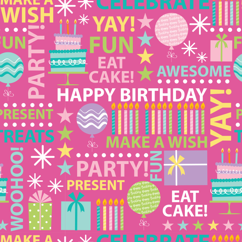 Happy Birthday Pink Words Gift Box Sleeve Happy Birthday Pink Words Gift Box Sleeve