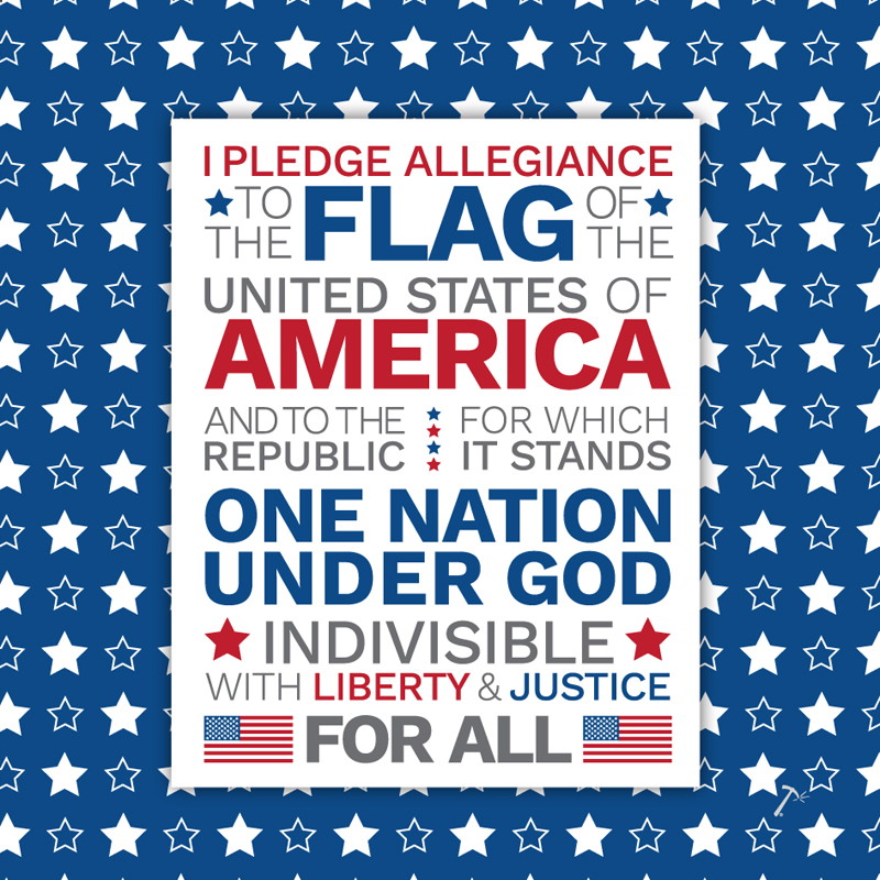 Pledge of Allegiance Blue Gift Box Sleeve Pledge of Allegiance Blue Gift Box Sleeve