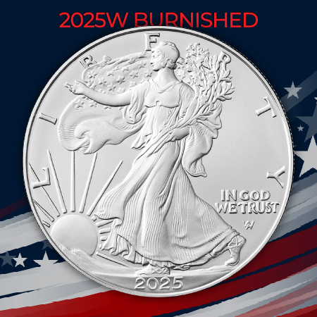 2025W Burnished Silver American Eagle Coins