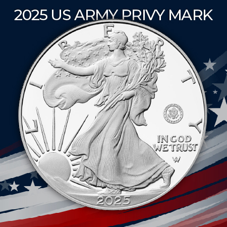 2025 W 250th Anniversary US Army Privy Silver American Eagle Coins