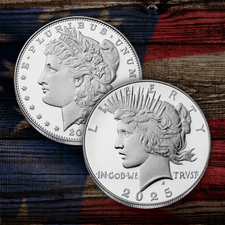 2025 Proof Morgan and Peace .999 Silver Dollars 2025 Proof Morgan and Peace .999 Silver Dollars