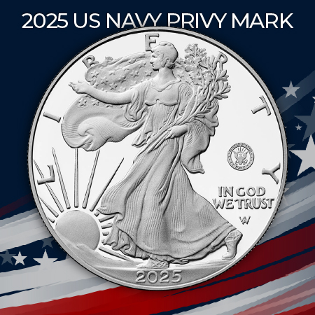 2025 S 250th Anniversary US Navy Privy Silver American Eagle Coins