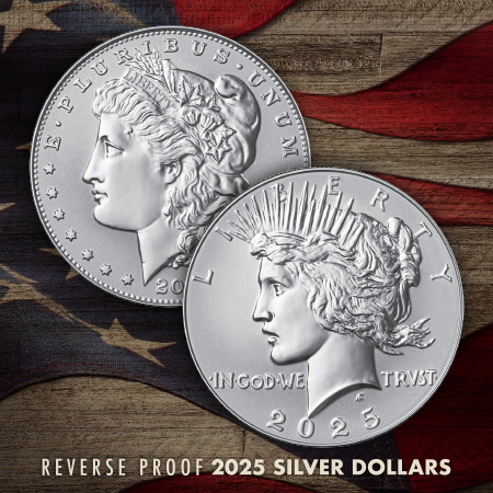 2025 Reverse Proof Morgan and Peace .999 Silver Dollars 2025 Reverse Proof Morgan and Peace .999 Silver Dollars