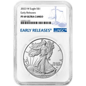 2023 W Silver American Eagle Coin PF69 UC ER NGC Blue Label 2023 W Silver American Eagle Coin PF69 UC ER NGC Blue Label