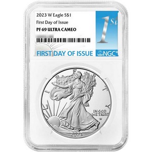 2023 W Silver American Eagle Coin PF69 UC FDI NGC 1st Label 2023 W Silver American Eagle Coin PF69 UC FDI NGC 1st Label