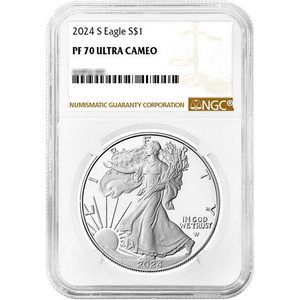 2024 S Silver American Eagle Coin PF70 UC NGC Brown Label 2024 S Silver American Eagle Coin PF70 UC NGC Brown Label