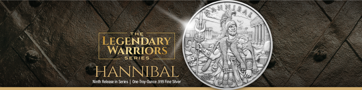 Spartacus: Legendary Warriors Series Silver Rounds:Hannibal 9th Release in Warriors Series