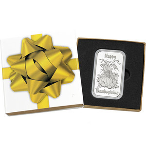 Happy Thanksgiving Harvest Gathering 1oz .999 Silver Bar in Gift Box Happy Thanksgiving Harvest Gathering 1oz .999 Silver Bar in Gift Box