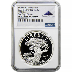 2023 P Silver American Liberty Series Medal PF70 UC FDI NGC Folds of Honor Label 2023 P Silver American Liberty Series Medal PF70 UC FDI NGC Folds of Honor Label