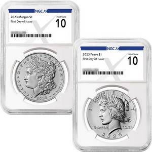 2023 Morgan and Peace Silver Dollar Set MS69 Early Releases NGC