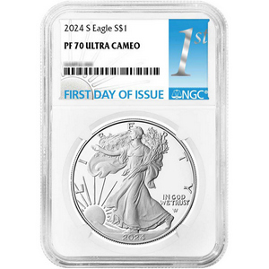 2024 S Silver American Eagle Coin PF70 UC FDI NGC 1st Label 2024 S Silver American Eagle Coin PF70 UC FDI NGC 1st Label