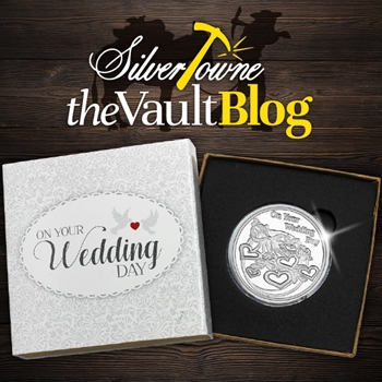 Silver of the Month: On Your Wedding Day Hearts 1oz .999 Silver Medallion Dated 2025 Silver of the Month: On Your Wedding Day Hearts 1oz .999 Silver Medallion Dated 2025