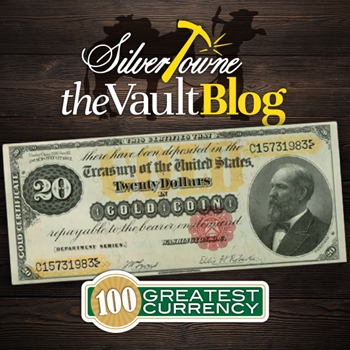 100 Greatest American Currency Notes Series: Series of 1882 $20 Ocean Telegraph Gold Certificate 100 Greatest American Currency Notes Series: Series of 1882 $20 Ocean Telegraph Gold Certificate