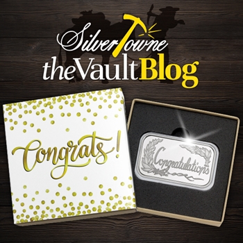 Silver of the Month: Congratulations 1oz .999 Silver Bar Dated 2026 Silver of the Month: Congratulations 1oz .999 Silver Bar Dated 2026