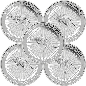 2018 P Australia Silver Kangaroo 1oz BU 5pc 2018 P Australia Silver Kangaroo 1oz BU 5pc