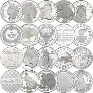 Mixed Designs 1oz .999 Silver Medallion 20pc Mixed Designs 1oz .999 Silver Medallion 20pc