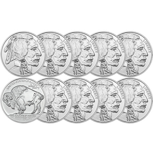 Buffalo Replica 1oz .999 Silver Medallion 10pc Buffalo Replica 1oz .999 Silver Medallion 10pc