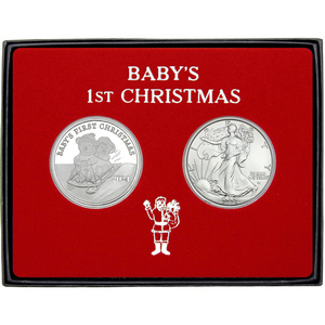 Baby's First Christmas Penguin 1oz Silver Bar| SilverTowne