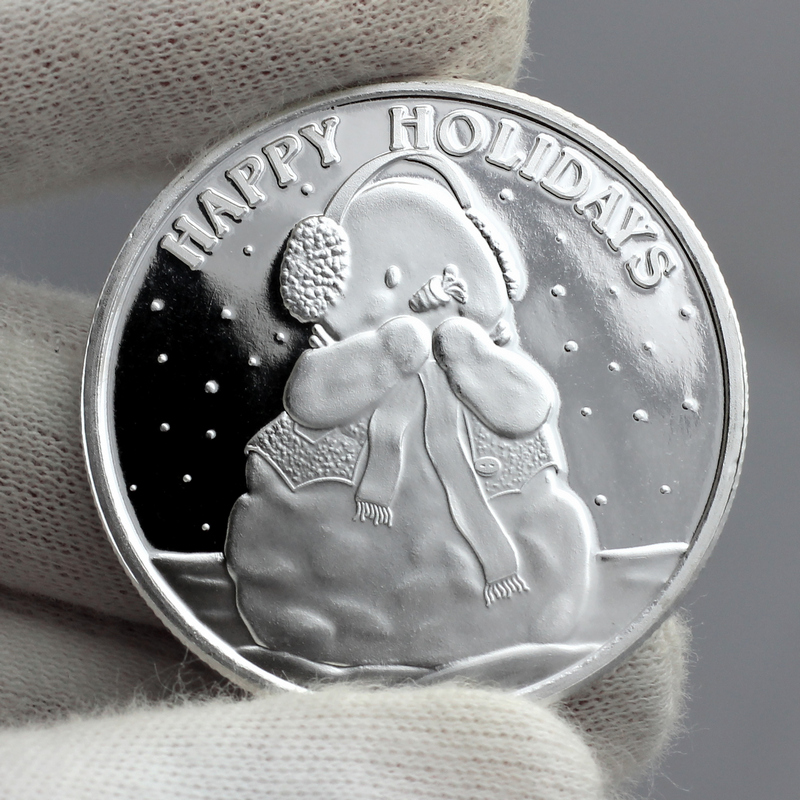 Holiday Greetings Sweet Snowman 1oz Silver Round | SilverTowne