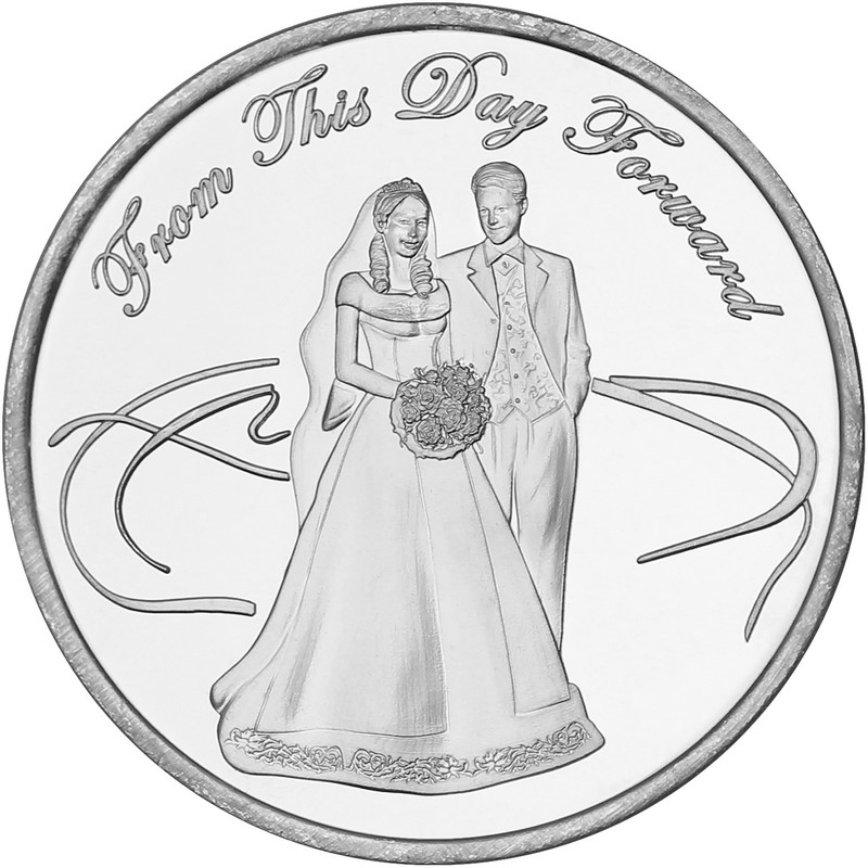 Wedding Couple Silver Round