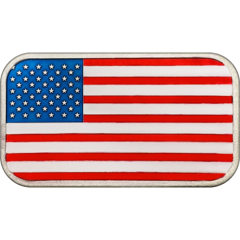 Enameled American Flag 1oz Silver Bar | SilverTowne