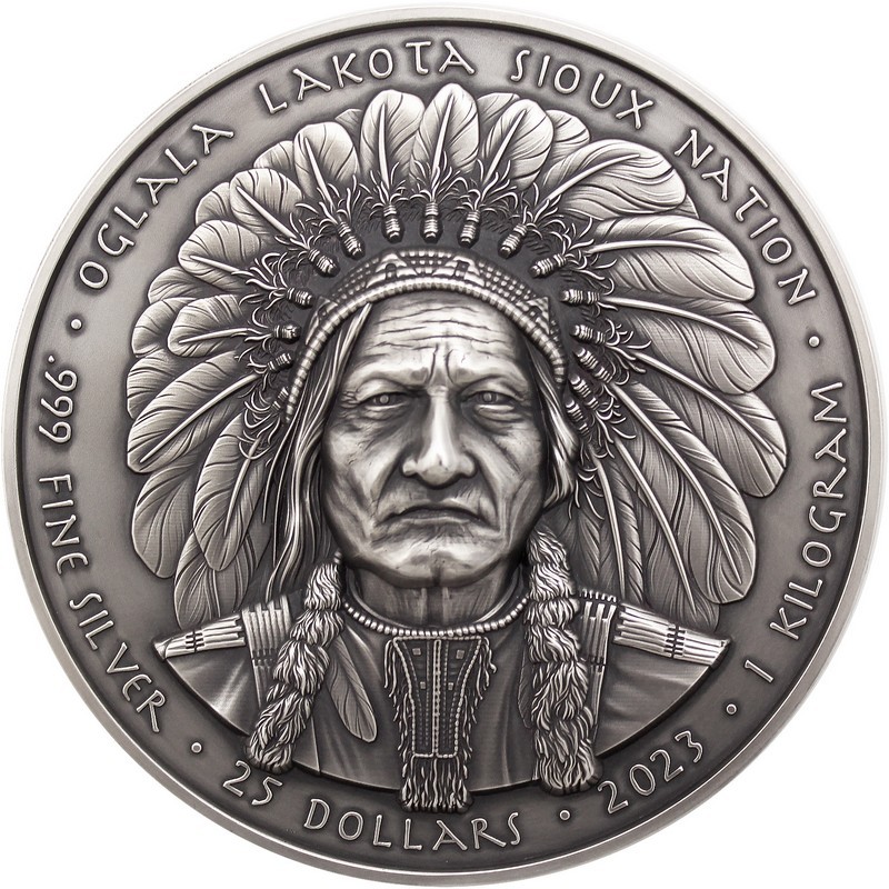 2023 Oglala Lakota Sioux Nation Sitting Bull Kilo Silver Antiqued