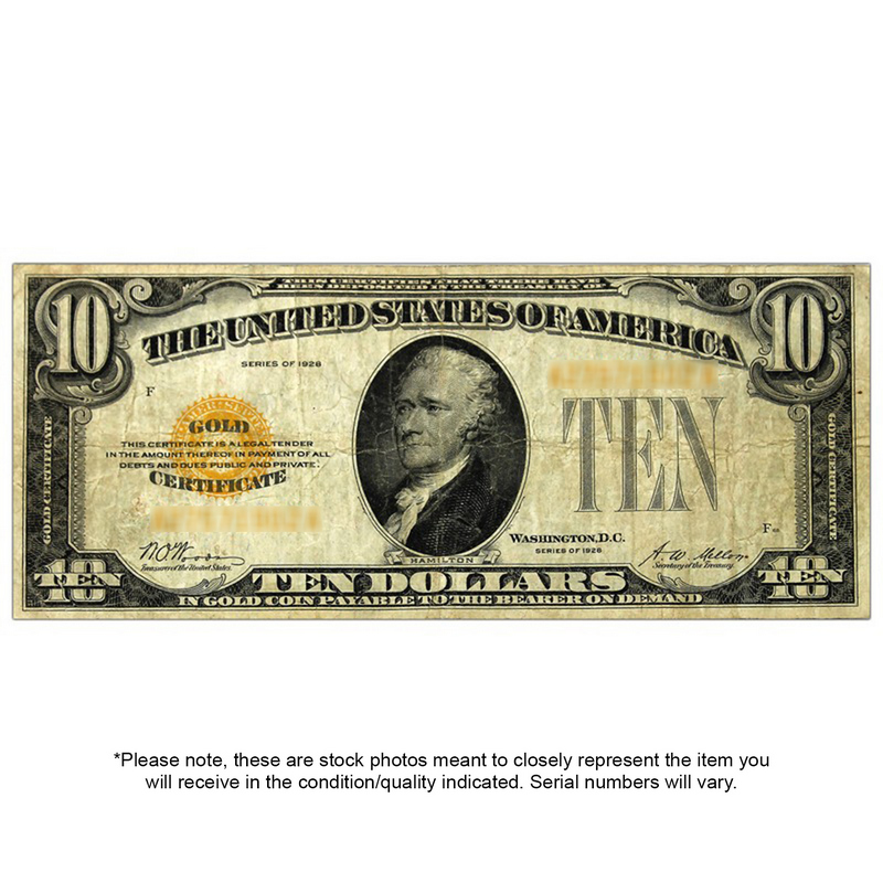 $10 1928 Gold certificate hot