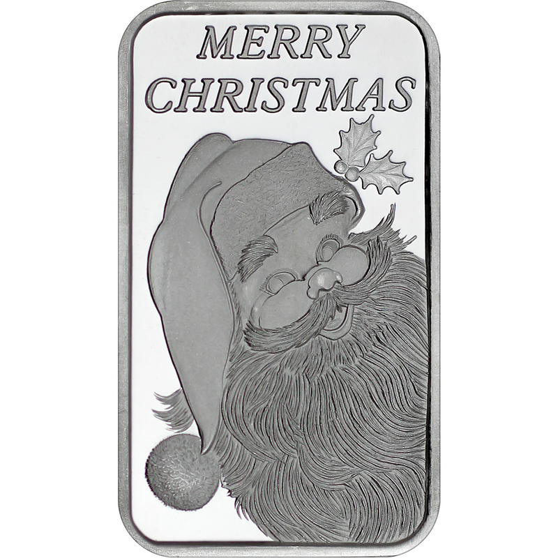 5oz Santa Silver Bar Christmas Gift 2pc Set | SilverTowne