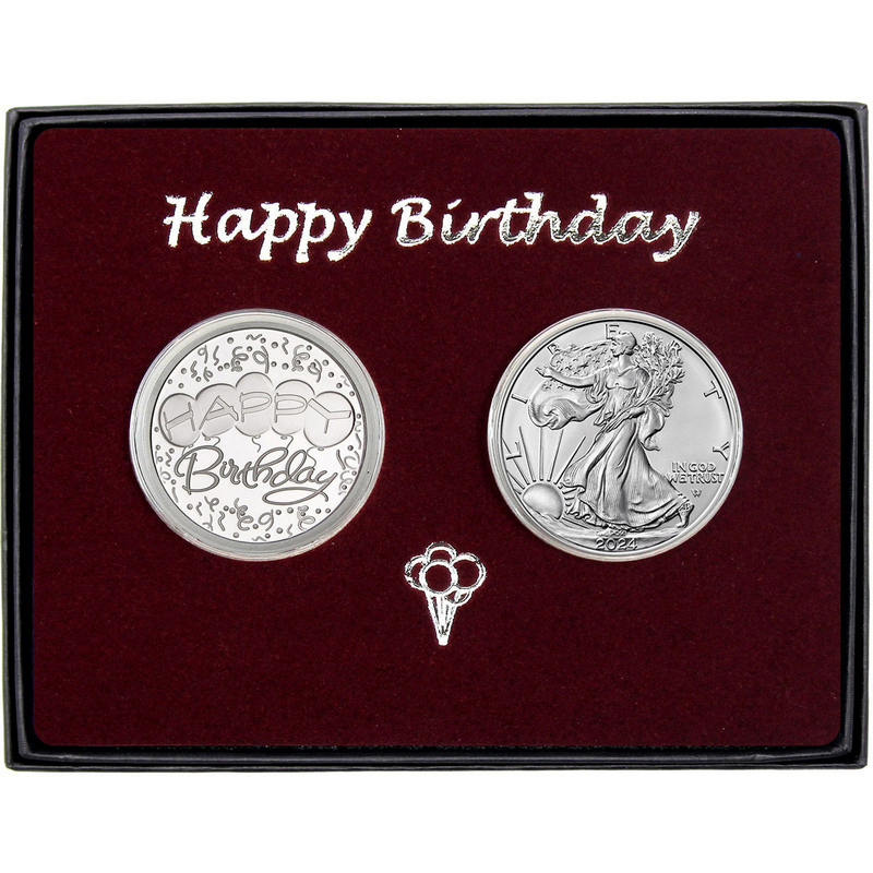 Birthday Gift Silver Round 2pc Set | SilverTowne