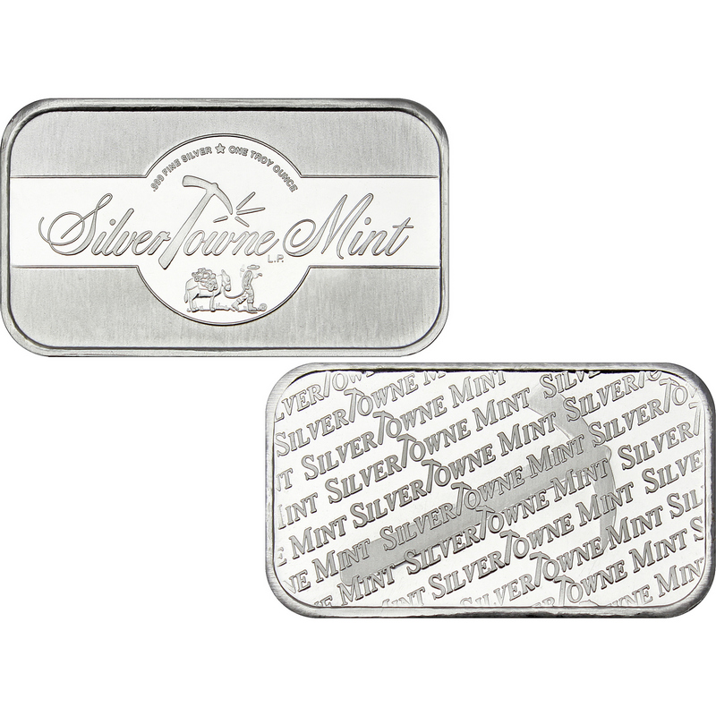 1 oz .999 Silver Bars SilverTowne Trademark Logo Design