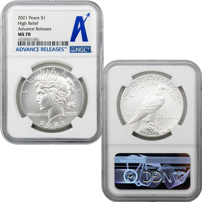 2021 Morgan & Peace Silver$ 6 Coin Set MS70 AR NGC | SilverTowne