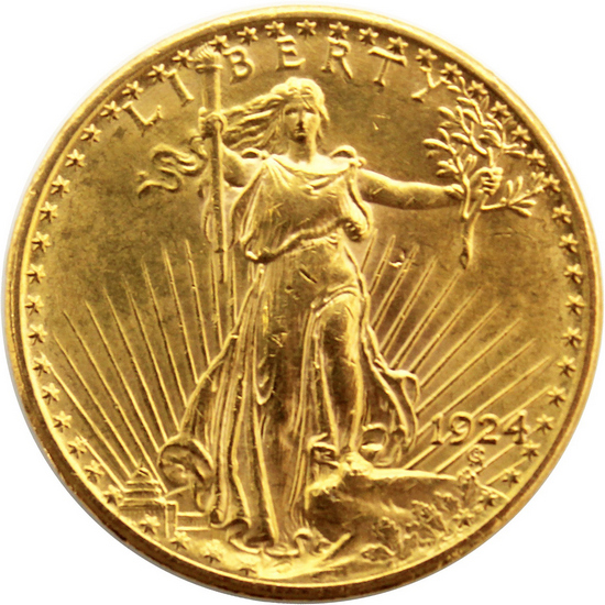 1924 $20 Saint Gaudens AU Condition