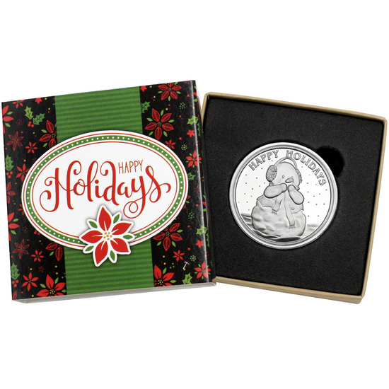 2024 Happy Holidays Snowman 1oz .999 Silver Medallion in Gift Box