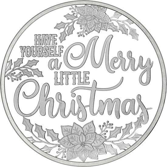 2024 Merry Little Christmas Poinsettia 1oz .999 Silver Medallion in Gift Box