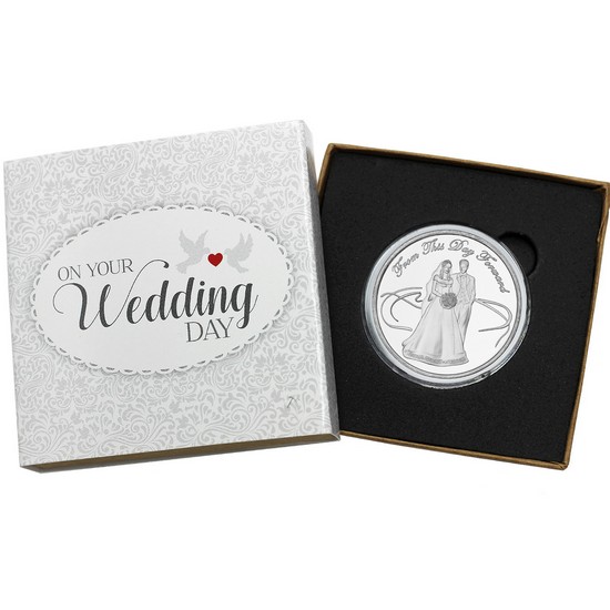 Wedding Couple 1oz .999 Silver Medallion Dated 2019 in Custom Gift Packaging