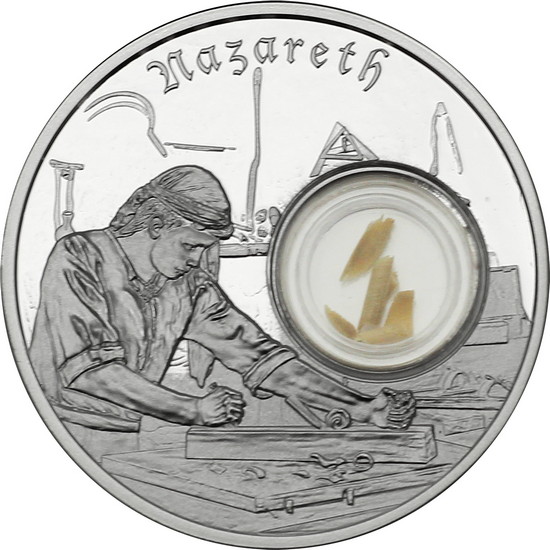 2019 Niue Silver In the Footsteps of Jesus: Nazareth with Olive Wood from Nazareth 1oz Proof in OGP