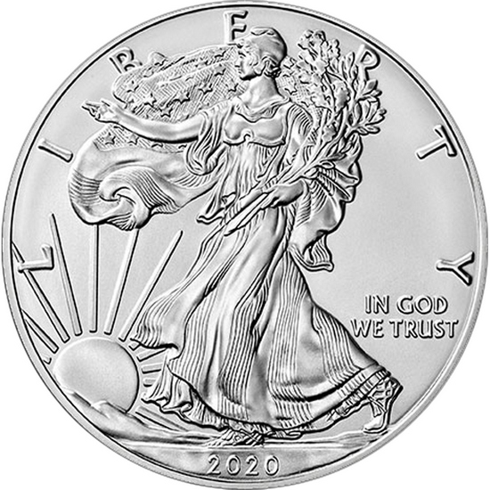 2020 W Burnished Silver American Eagle BU in OGP