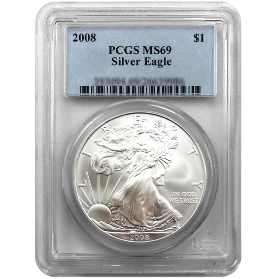 2008 Silver American Eagle MS69 PCGS