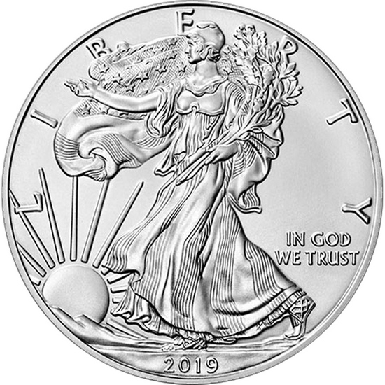 2019 W Burnished Silver American Eagle BU in OGP