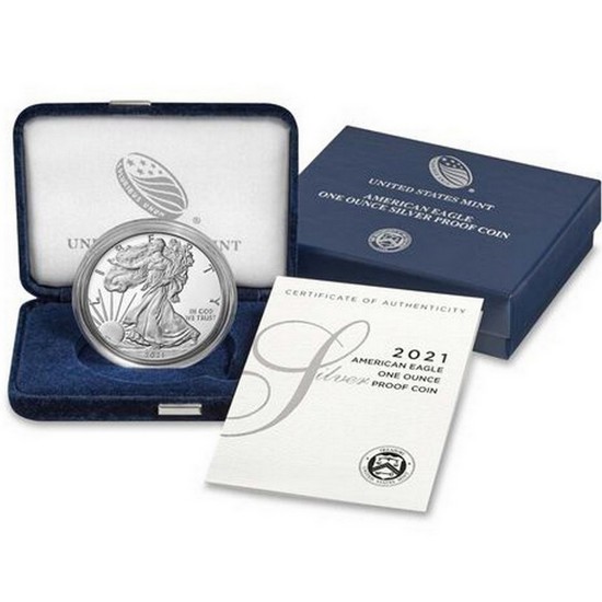 2021 W Proof Silver American Eagle Type 1 in OGP