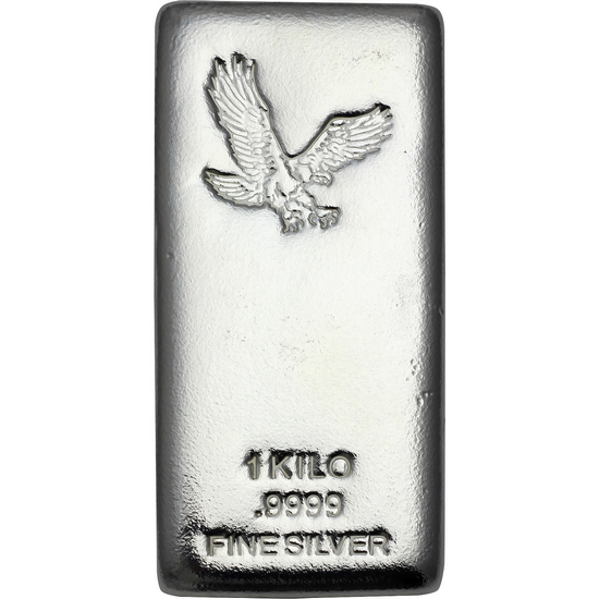 Eagle 1 Kilo .9999 Cast Silver Bar