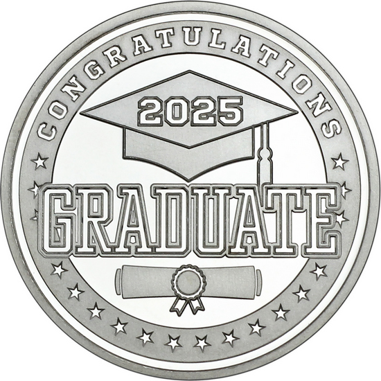 2025 Congratulations Graduate 1oz .999 Silver Medallion in Gift Box