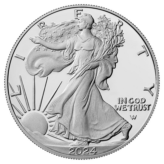 2024 W Silver American Eagle Coin PF in OGP