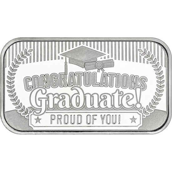 Congratulations Graduate! Proud of You! 1oz .999 Silver Bar in Gift Box