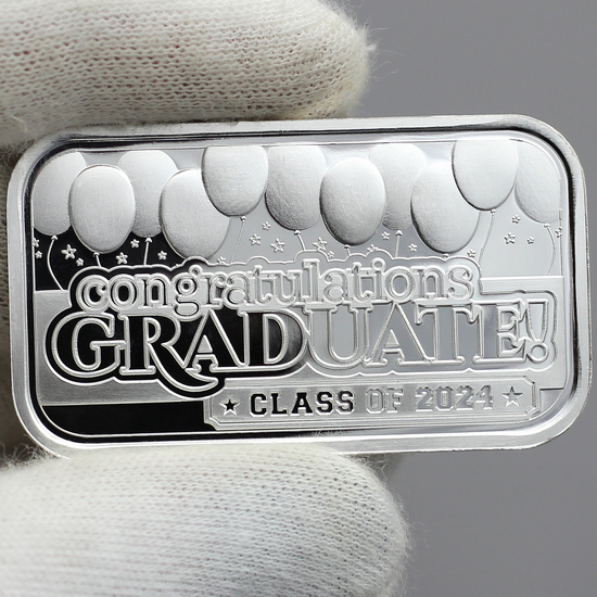 Congratulations Graduate! Class of 2024 1oz .999 Silver Bar in Gift Box