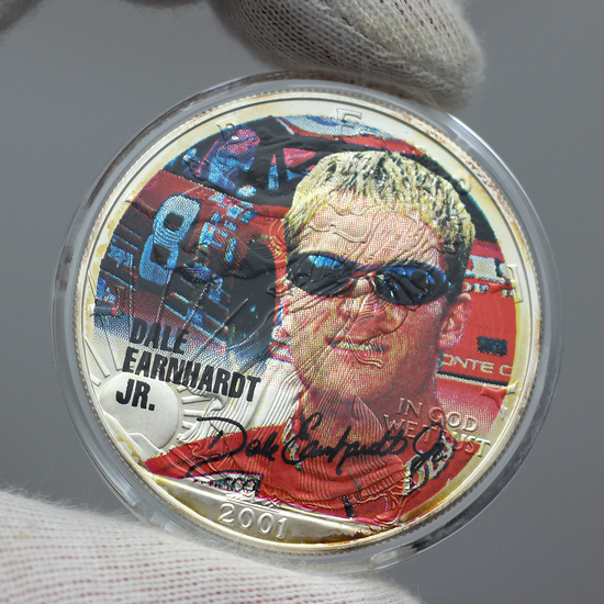 2001 Silver American Eagle Dale Earnhardt Jr Colorized BU Coin