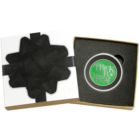 Halloween Trick or Treat Glow-in-the-Dark Half Ounce .999 Silver Medallion Enameled in Gift Box