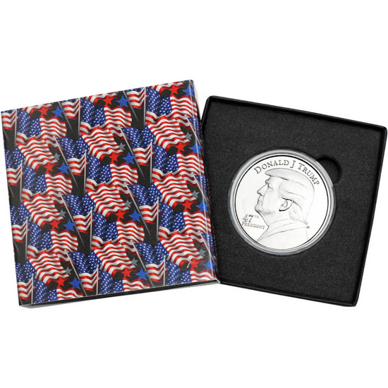 Donald Trump 47th President 1oz .999 Silver Medallion in Gift Box