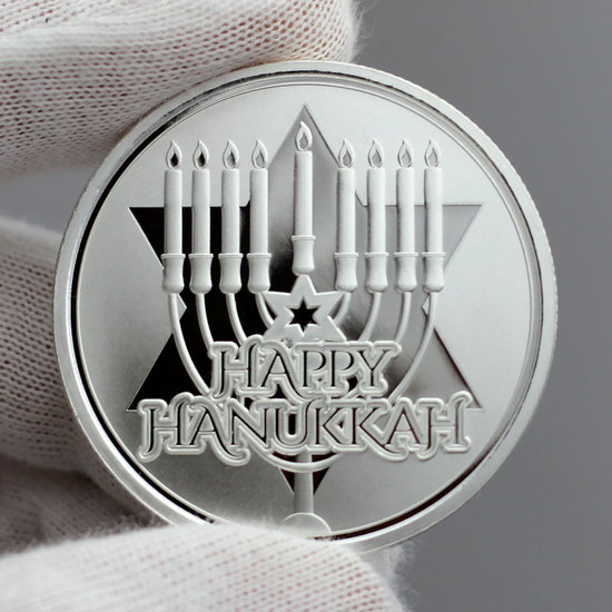 2024 Happy Hanukkah 1oz .999 Silver Medallion in Gift Box